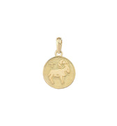 Aries Zodiac Necklace | 14K Solid Gold - Mionza Jewelry-astrology necklace, celestial jewelry, coin zodiac necklace, gold coin necklace, gold disc necklace, mothers day gift, mothers day jewelry, taurus gift, taurus jewelry, taurus necklace, zodiac jewelry, zodiac necklace, zodiac pendant
