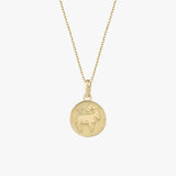 Aries Zodiac Necklace | 14K Solid Gold - Mionza Jewelry-astrology necklace, celestial jewelry, coin zodiac necklace, gold coin necklace, gold disc necklace, mothers day gift, mothers day jewelry, taurus gift, taurus jewelry, taurus necklace, zodiac jewelry, zodiac necklace, zodiac pendant