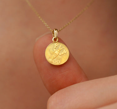 Cancer Zodiac Necklace | 14K Solid Gold