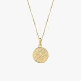 Cancer Zodiac Necklace | 14K Solid Gold - Mionza Jewelry-astrology necklace, cancer necklace, cancer zodiac, Gift for Mom, gold coin necklace, Mothers Day Gifts, personalized gift, scorpio necklace, virgo necklace, zodiac jewelry, zodiac necklace, zodiac pendant, zodiac sign necklace