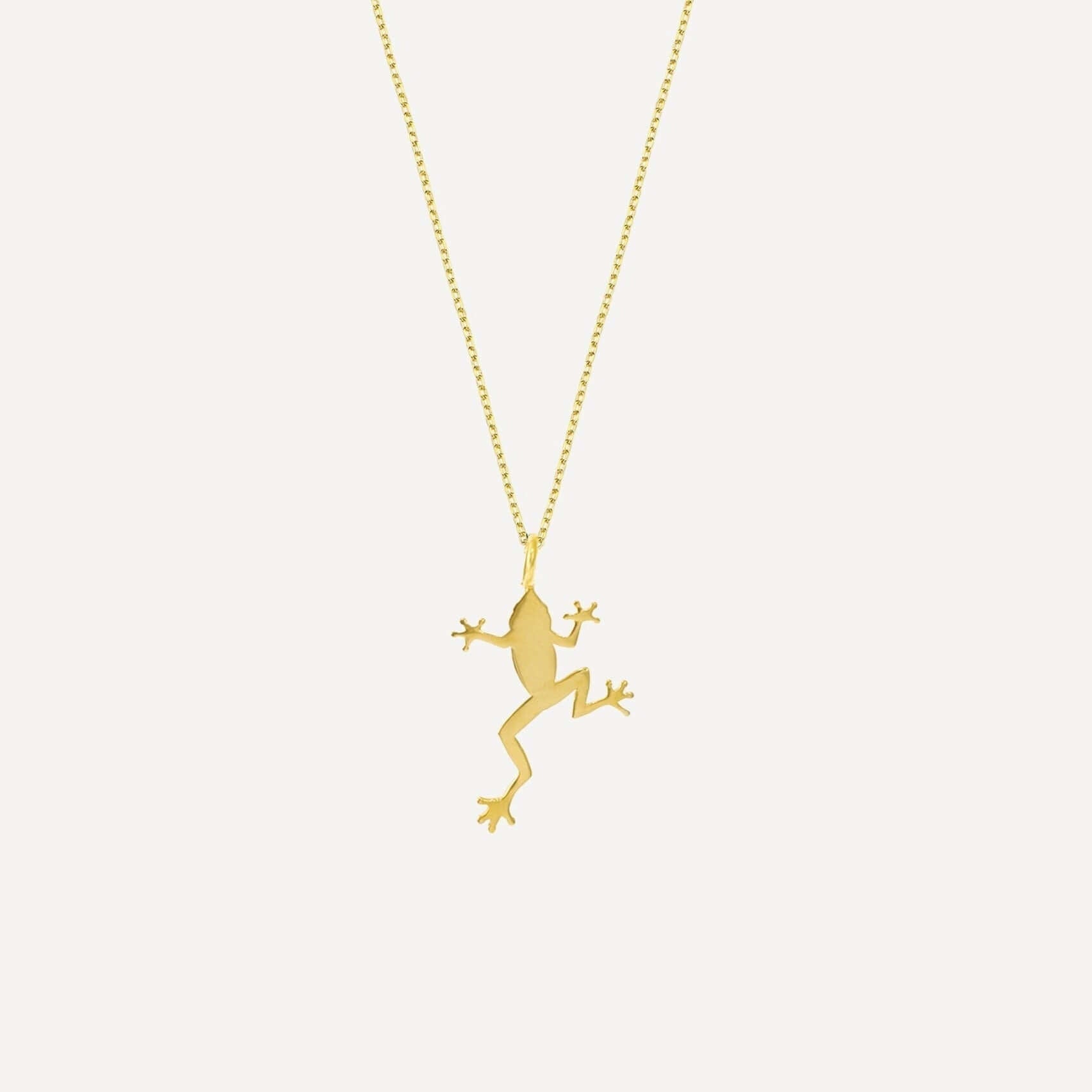 Frog Necklace | 14K Solid Gold or 925 Sterling Silver - Mionza Jewelry-animal necklace, animal pendant, birthday gift, frog earrings, frog gold necklace, frog jewelry, frog jewelry gifts, frog necklace, frog pendant, fun necklace, gold frog necklace, little girl necklace, mothers day gift