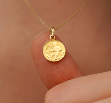 Sagittarius Zodiac Necklace | 14K Solid Gold