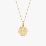 Virgo Zodiac Necklace | 14K Solid Gold - Mionza Jewelry-aries necklace, astrology necklace, birthstone necklace, celestial necklace, Gift for Mom, gold coin necklace, gold disc necklace, mothers day gift, scorpio necklace, virgo gifts, virgo necklace, zodiac necklace, zodiac sign necklace