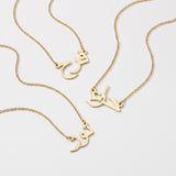Gold Arabic name necklaces in custom calligraphy