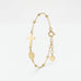 Gold rosary bracelet with a sideways cross and Miraculous Medal of Mary between gold beads, with extender chain