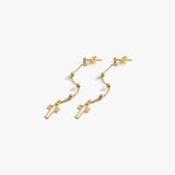 Dangle Cross Earrings | 14K Solid Gold - Mionza Jewelry-14K Solid Gold, 30th birthday gift, christian earrings, Christmas Gift, cross earrings women, cross jewelry, Cross Stud Earrings, Dangle Cross, dangle earrings, Gifts for Women, Hanging Cross, religious earrings, religious jewelry, Silver Cross Earring