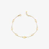 Miraculous Medal Bracelet with Real Pearl | 14K Solid Gold - Mionza Jewelry-beaded bracelet, catholic medal, faith bracelet, fashion bracelet, freshwater chain, gemstone bracelet, madonna medal, miraculous bracelet, mother mary, pearl bracelet, pearl jewelry, religious medal, spiritual jewelry