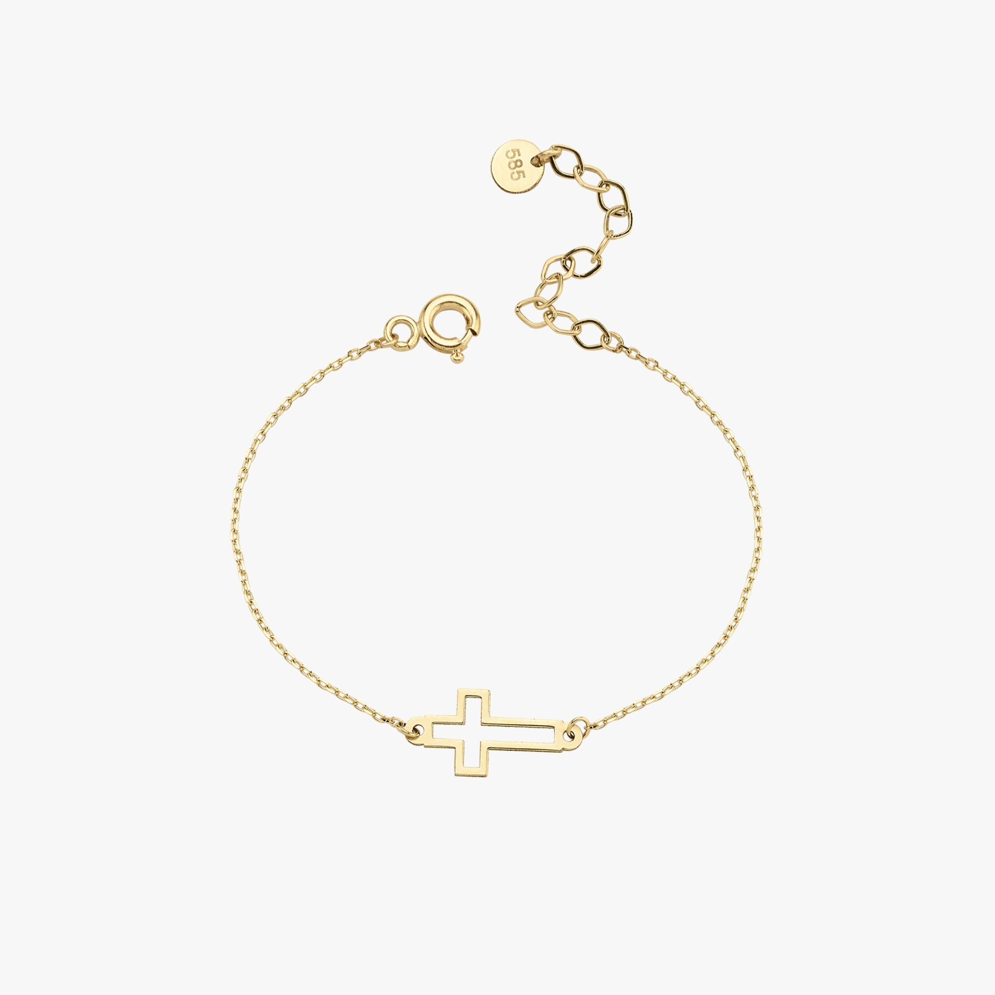 Cross Bracelets for Women | 14K Solid Gold - Mionza Jewelry-14k Gold Bracelet, baby baptism gift, baptisim gift girl, baptism gift boy, Charm cross bracelet, Cross bracelet, cross sideways, Crucifix Bracelets, first birthday gift, Gift for son, gold cross bracelet, Gold Dainty Bracelet, tiny cross, Tiny Cross Bracelet