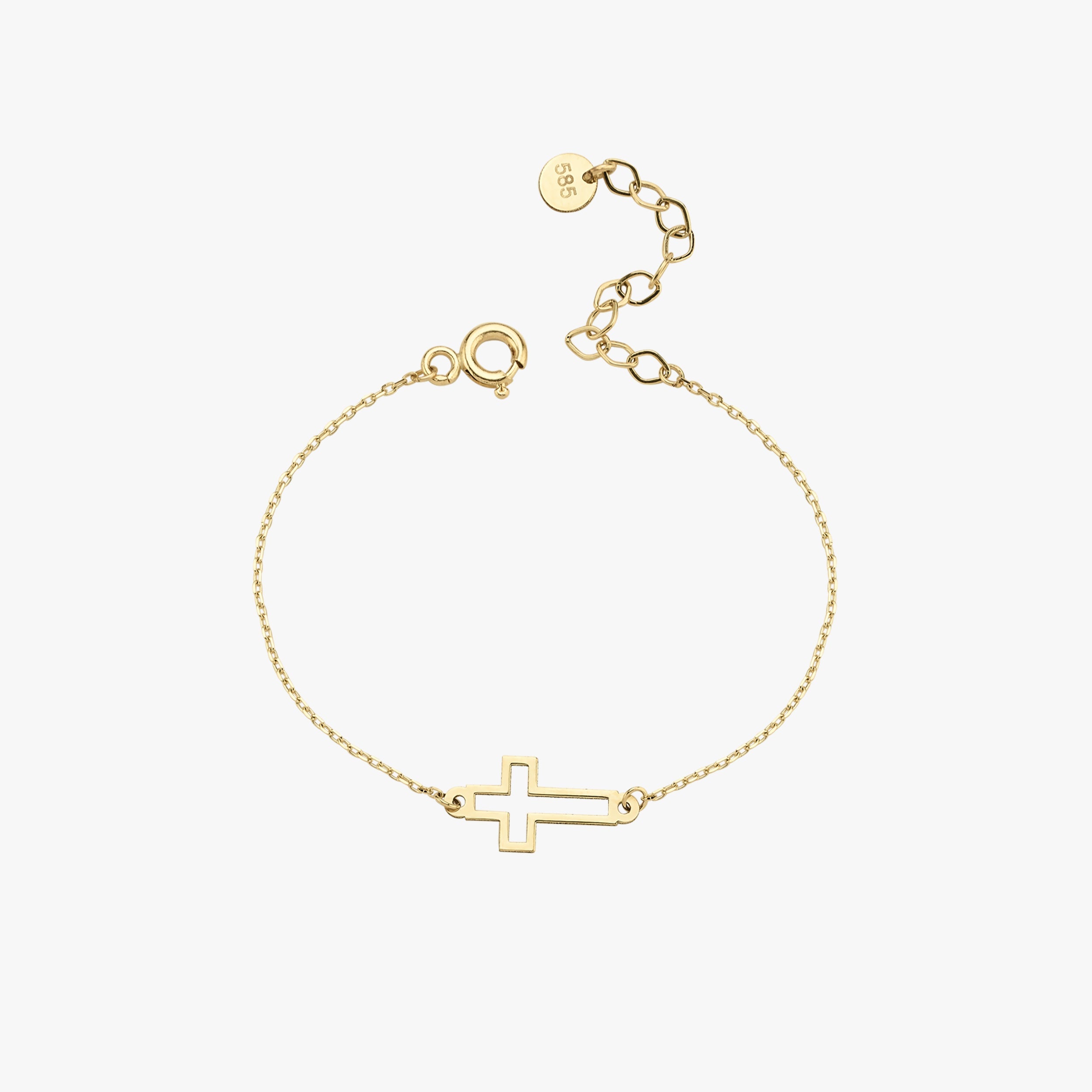 Cross Bracelets for Women | 14K Solid Gold