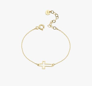 Cross Bracelets for Women | 14K Solid Gold - Mionza Jewelry-14k Gold Bracelet, baby baptism gift, baptisim gift girl, baptism gift boy, Charm cross bracelet, Cross bracelet, cross sideways, Crucifix Bracelets, first birthday gift, Gift for son, gold cross bracelet, Gold Dainty Bracelet, tiny cross, Tiny Cross Bracelet