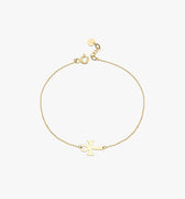 Ankh Bracelet | 14K Solid Gold - Mionza Jewelry-14k Gold Bracelet, BAPTISM GIFT, Charm cross bracelet, Cross bracelet, cross sideways, Crucifix Bracelets, dainty cross, Everyday Bracelet, first birthday gift, Gold Dainty Bracelet, minimalist cross, Solid Gold Bracelet, Tiny Cross Bracelet