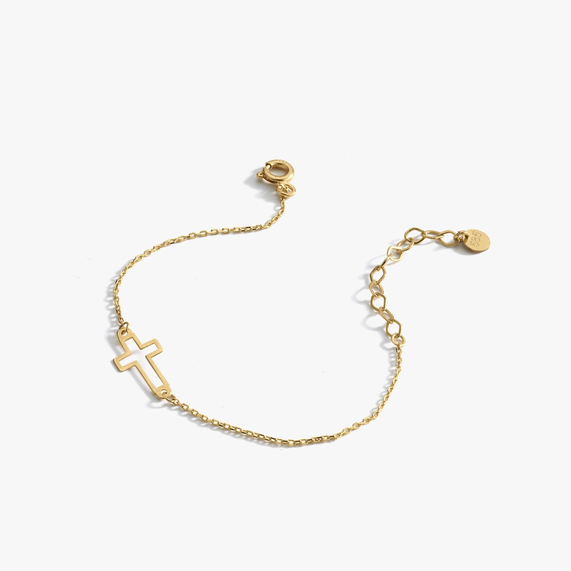 Cross Bracelets for Women | 14K Solid Gold - Mionza Jewelry-14k Gold Bracelet, baby baptism gift, baptisim gift girl, baptism gift boy, Charm cross bracelet, Cross bracelet, cross sideways, Crucifix Bracelets, first birthday gift, Gift for son, gold cross bracelet, Gold Dainty Bracelet, tiny cross, Tiny Cross Bracelet