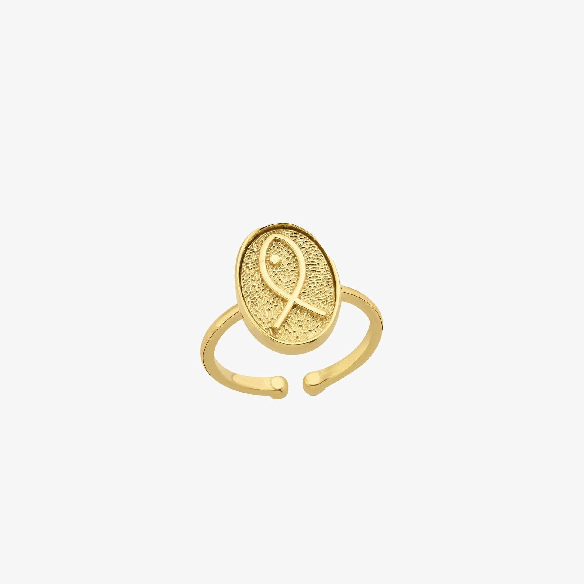 Fish Ring | 14K Gold Vermeil - Mionza Jewelry-14k gold vermeil, adjustable gold ring, animal rings, christian fish, christian fish rings, christian gift, christian jewelry, fish jewelry, gold fish ring, mothers day gift, open rings, ring animal, rings with animals