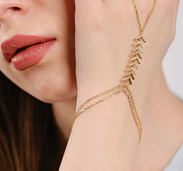 Hand Chain Bracelet| 18K Gold Vermeil