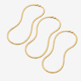 Personalized gold herringbone chain necklaces with engraved names