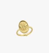 Bee Ring | 14K Gold Vermeil - Mionza Jewelry-14k gold vermeil, animal jewelry rings, bee jewelry, bee ring for women, bee ring gold, bumblebee jewelry, gift for her, gold bee ring, gold signet ring, honey bee jewelry, jewellery with bees, mothers day gift, open ring