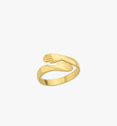 Hug Ring | 14K Gold Vermeil - Mionza Jewelry-14k gold ring, 14k gold vermeil, adjustable gold ring, best friend ring, birthday gift, gift for her, gold hug ring, hug jewelry, hug rings, hugging hands ring, love hug ring, mothers day gift, open ring