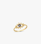 Evil Eye Rings Jewelry | 14K Solid Gold - Mionza Jewelry-adjustable ring, birthday gift, blue evil eye ring, dainty evil eye ring, evil eye gift, evil eye ring 14k, evil eye ring gold, eyeball ring, first time mom gift, gold evil eye, sapphire ring, solid gold evil eye, turkish eye ring