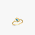 Evil Eye Ring | 14K Solid Gold - Mionza Jewelry-14k gold evil eye, Aquamarine ring, blue eye ring, evil eye gift, evil eye jewelry, evil eye ring gold, evil eye rings, evil eye solid gold, eye ring, gift for mom, summer jewelry, topaz eye ring, turquoise ring