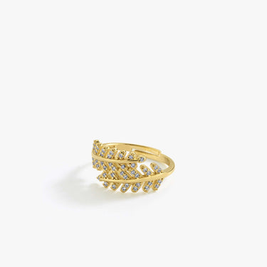 Olive Branch Ring | 14K Gold Vermeil - Mionza Jewelry-14k gold vermeil, adjustable ring, branch ring, branch wedding ring, gift for her, gift for mother, gold leaf ring, nature inspired ring, nature ring, olive branch jewelry, olive tree ring, tree branch ring, twig ring