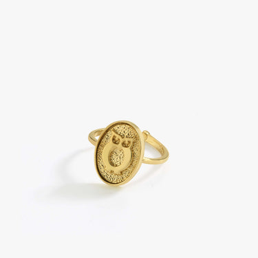 Owl Ring | 14K Gold Vermeil - Mionza Jewelry-14k gold vermeil, animal jewelry rings, birthday gift, gift for mother, gold bird ring, gold owl jewelry, gold owl ring, open rings, owl gold, owl jewelry, owl ring women, owl rings, ring animal