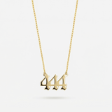 444 Angel Number Necklace | 14K Solid Gold