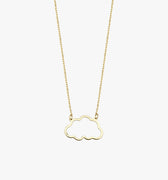 Cloud Necklace | 14K Solid Gold - Mionza Jewelry-16th birthday gift, 1st anniversary gift, celestial jewelry, celestial necklace, Christmas Gift, cloud jewelry, cloud necklace, cloud pendant, gift for girl, gift for women, minimalist necklace, rain cloud necklace