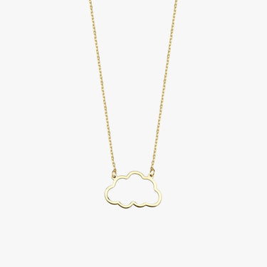 Cloud Necklace | 14K Solid Gold - Mionza Jewelry-16th birthday gift, 1st anniversary gift, celestial jewelry, celestial necklace, Christmas Gift, cloud jewelry, cloud necklace, cloud pendant, gift for girl, gift for women, minimalist necklace, rain cloud necklace