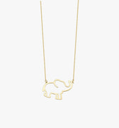 Gold Elephant Necklace | 14K Solid Gold - Mionza Jewelry-african elephant, african necklaces, animal jewelry, animal lover gift, animal necklace, baby gifts, elephant gift, elephant necklace, gold elephant necklace, good luck gifts, jade elephant