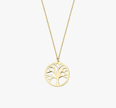 Tree of Life Necklace | 14K Solid Gold - Mionza Jewelry-14k gold necklace, bestfriend gift, dainty gold necklace, family tree necklace, Gift Strong Womens, gold family necklace, grandma necklace, medallion necklace, minimalist jewelry, personalized gift, Tree of Life, Tree of Life Charm, tree of life pendant