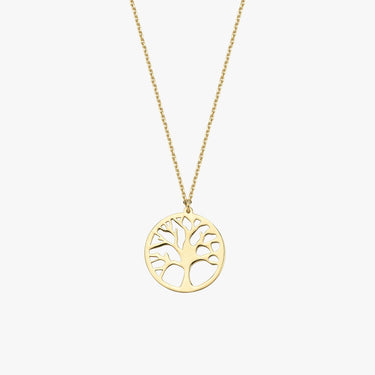 Tree of Life Necklace | 14K Solid Gold - Mionza Jewelry-14k gold necklace, bestfriend gift, dainty gold necklace, family tree necklace, Gift Strong Womens, gold family necklace, grandma necklace, medallion necklace, minimalist jewelry, personalized gift, Tree of Life, Tree of Life Charm, tree of life pendant