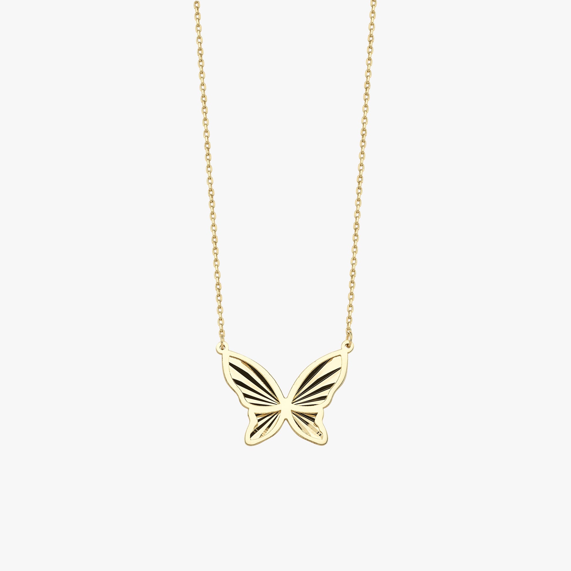 Butterfly Necklace | 14K Solid Gold - Mionza Jewelry-14K Gold Butterfly, butterfly charm, butterfly charms, butterfly choker, butterfly lover gift, butterfly necklace, butterfly necklace gold, butterfly pendant, dainty necklace, gift for her, gold butterfly, gold butterfly jewelry, gold butterfly necklace, gold charm necklace