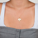 Cloud and Lightning Bolt Pendant | 14K Gold Vermeil