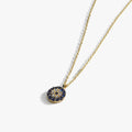 Evil Eye Necklace | 14K Solid Gold - Mionza Jewelry-evil eye charm, evil eye choker, evil eye jewelry, evil eye necklace, evil eye pendant, gold evil eye necklace, gold luck necklace, good luck necklace, hamsa necklace, minimalist necklace, nazar neclace, turkish evil eye