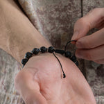 Jasper & Matte Onyx Stone Men's Bracelet | Natural Stone - Image 5