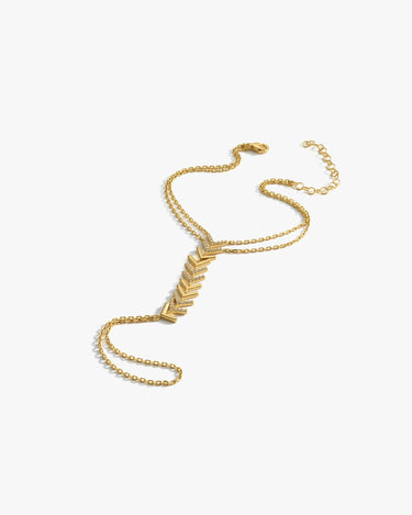 Hand Chain Bracelet | 18K Gold Vermeil - Mionza Jewelry-18k hand chain, adjustable bracelet, body chain, bridal jewelry, chain ring, chevron ring, diamond bracelet, diamond hand chain, gold hand chain, hand chain bracelet, hand jewelry, mothers day gift, slave bracelet