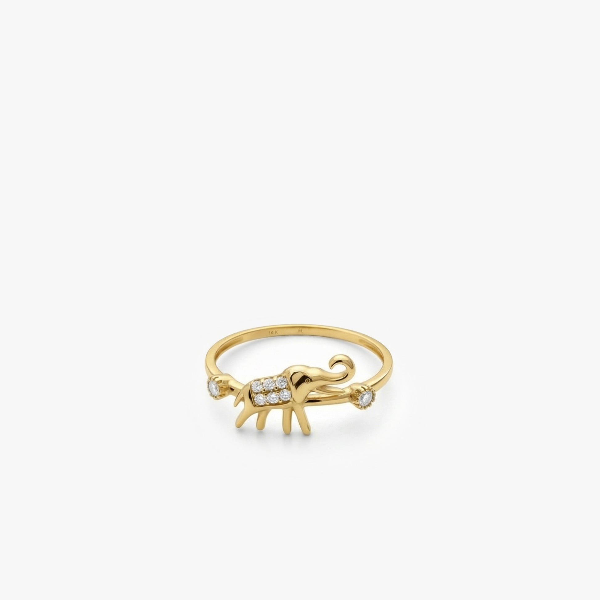 Dainty Elephant Ring | 14K Solid Gold
