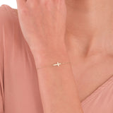 Gold Cross Bracelet | 14K Solid Gold
