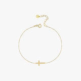 Gold Cross Bracelet | 14K Solid Gold