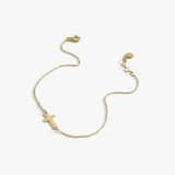 Gold Cross Bracelet | 14K Solid Gold