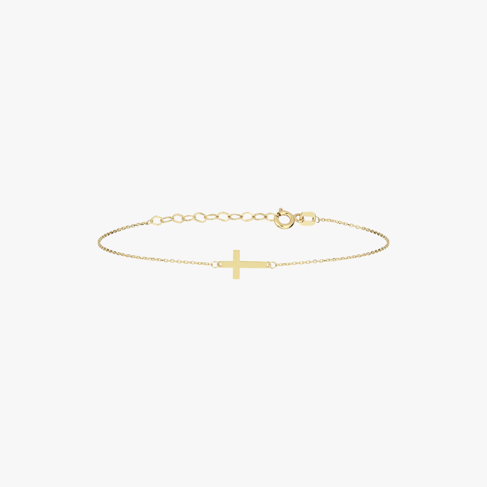 Gold Cross Bracelet | 14K Solid Gold