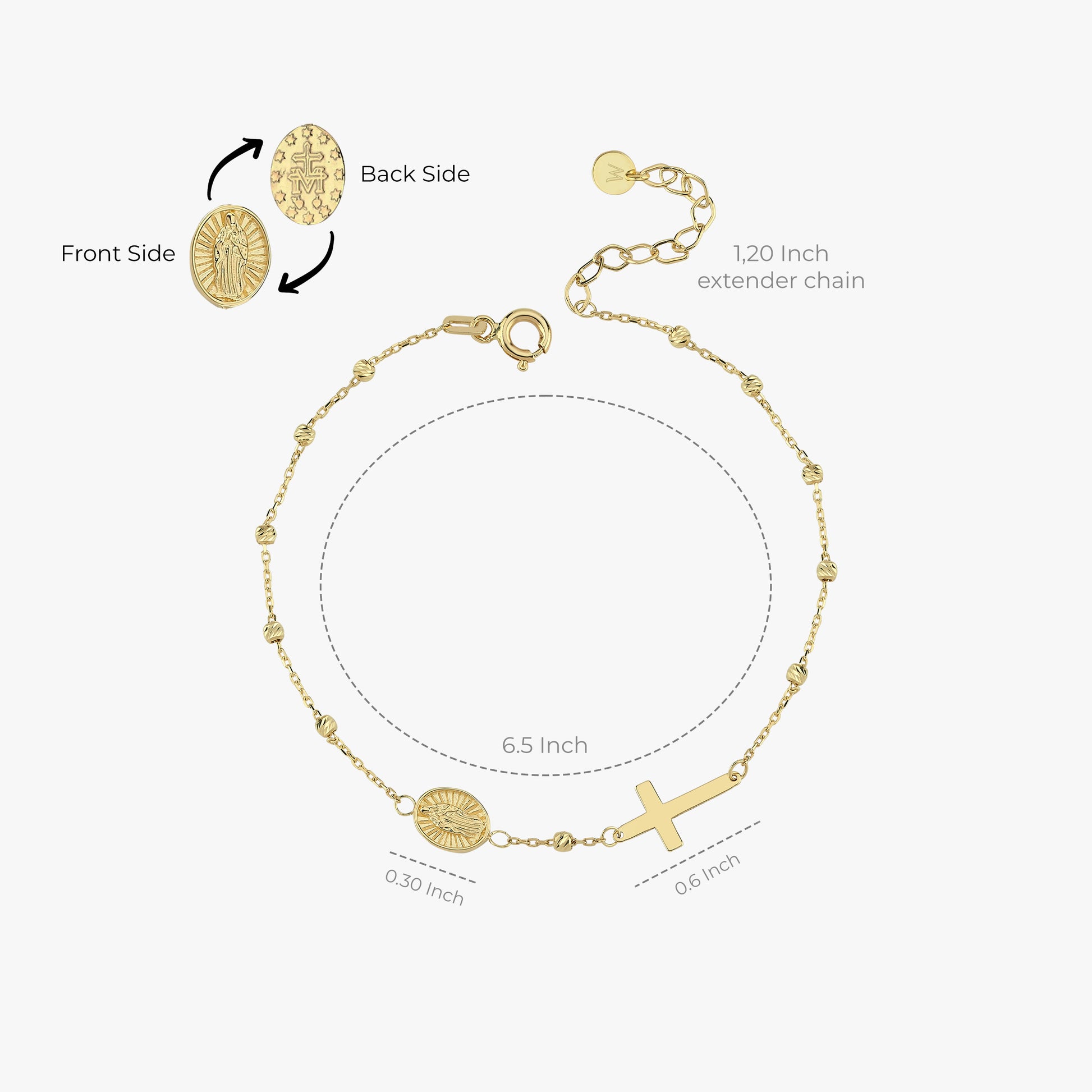 Gold Rosary Bracelet | 14K Solid Gold