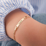 Personalized Baby Cross Bracelet with Name  | 14K Solid Gold