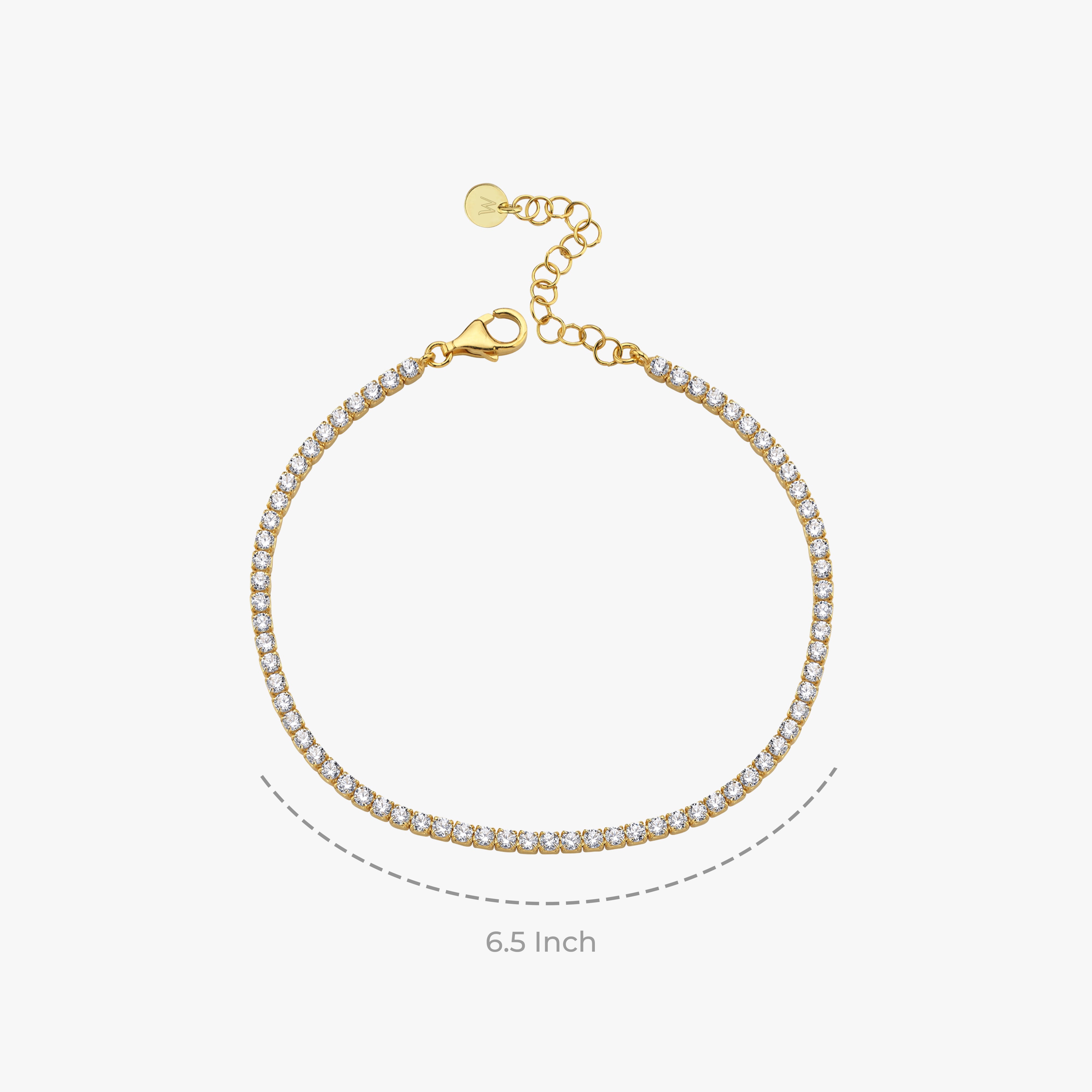 Classic Tennis Bracelet in 18K Gold Vermeil | Shop Now – Mionza