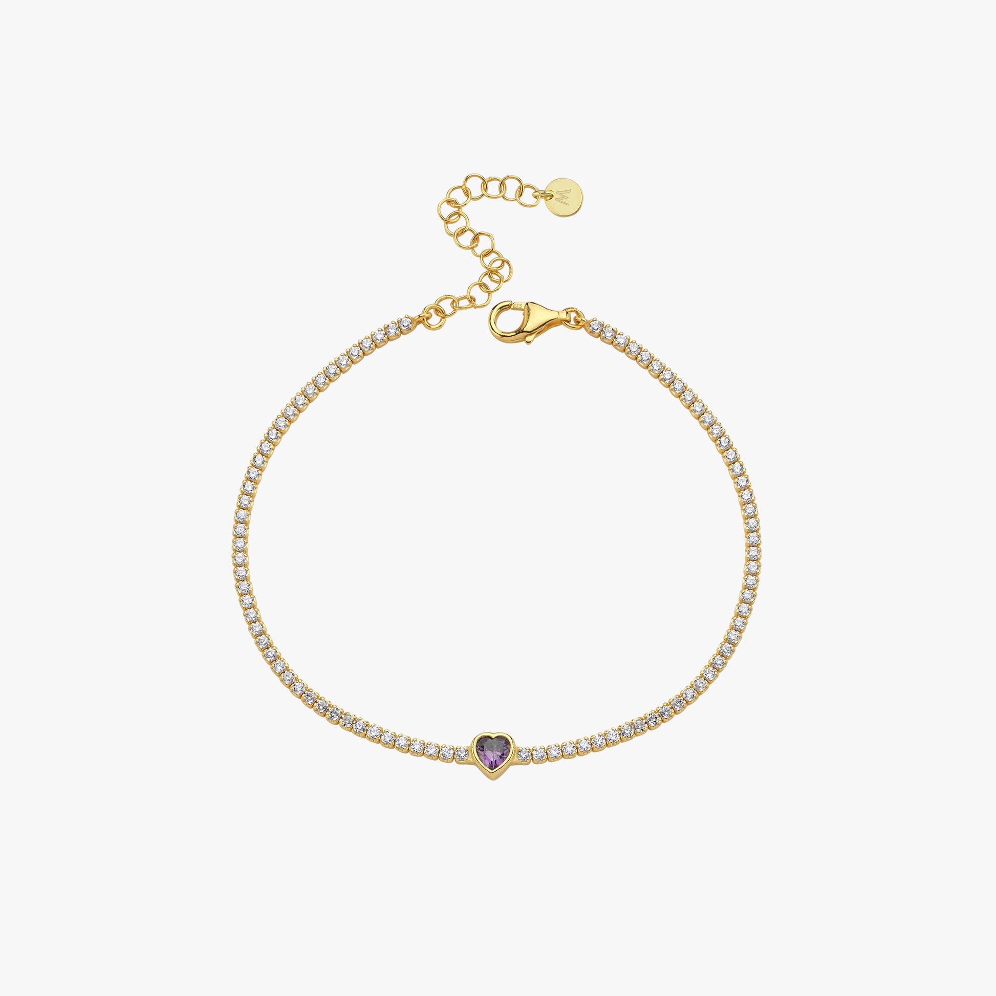 Heart Tennis Bracelet | 18K Gold Vermeil