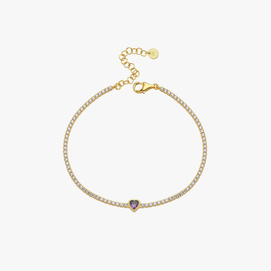 Heart Tennis Bracelet | 18K Gold Vermeil