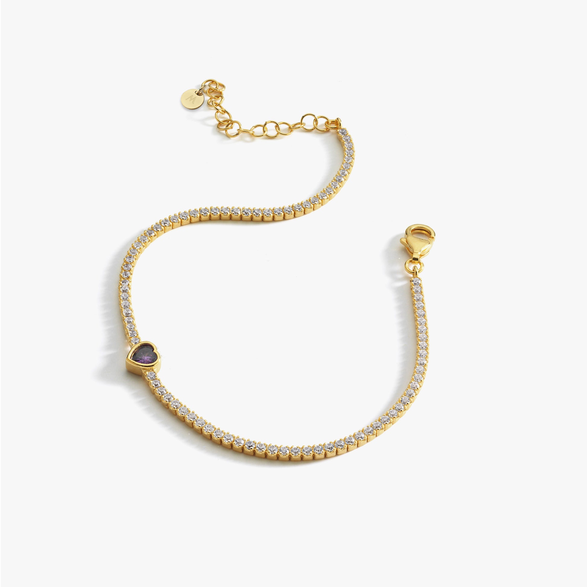 Heart Tennis Bracelet | 18K Gold Vermeil