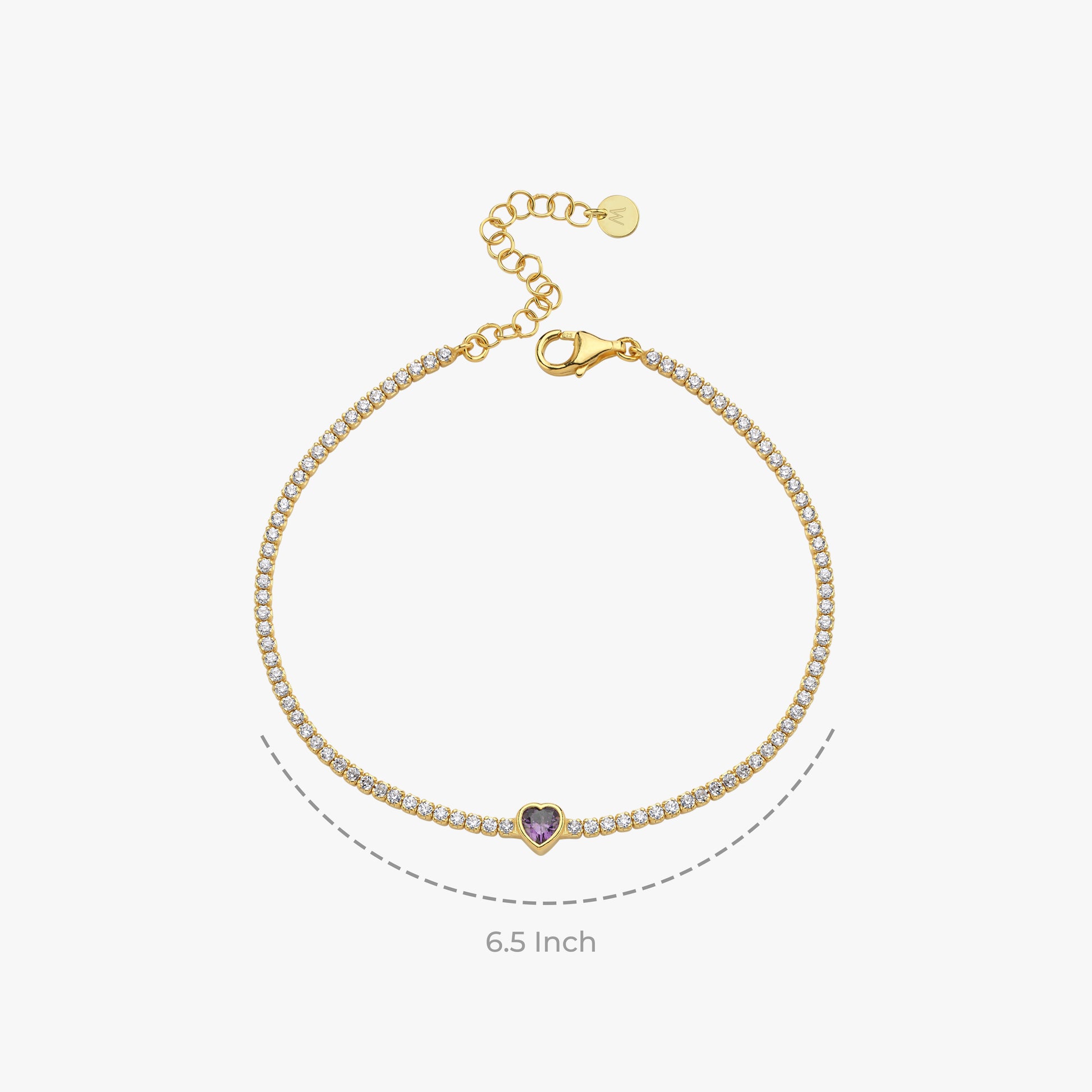 Heart Tennis Bracelet | 18K Gold Vermeil