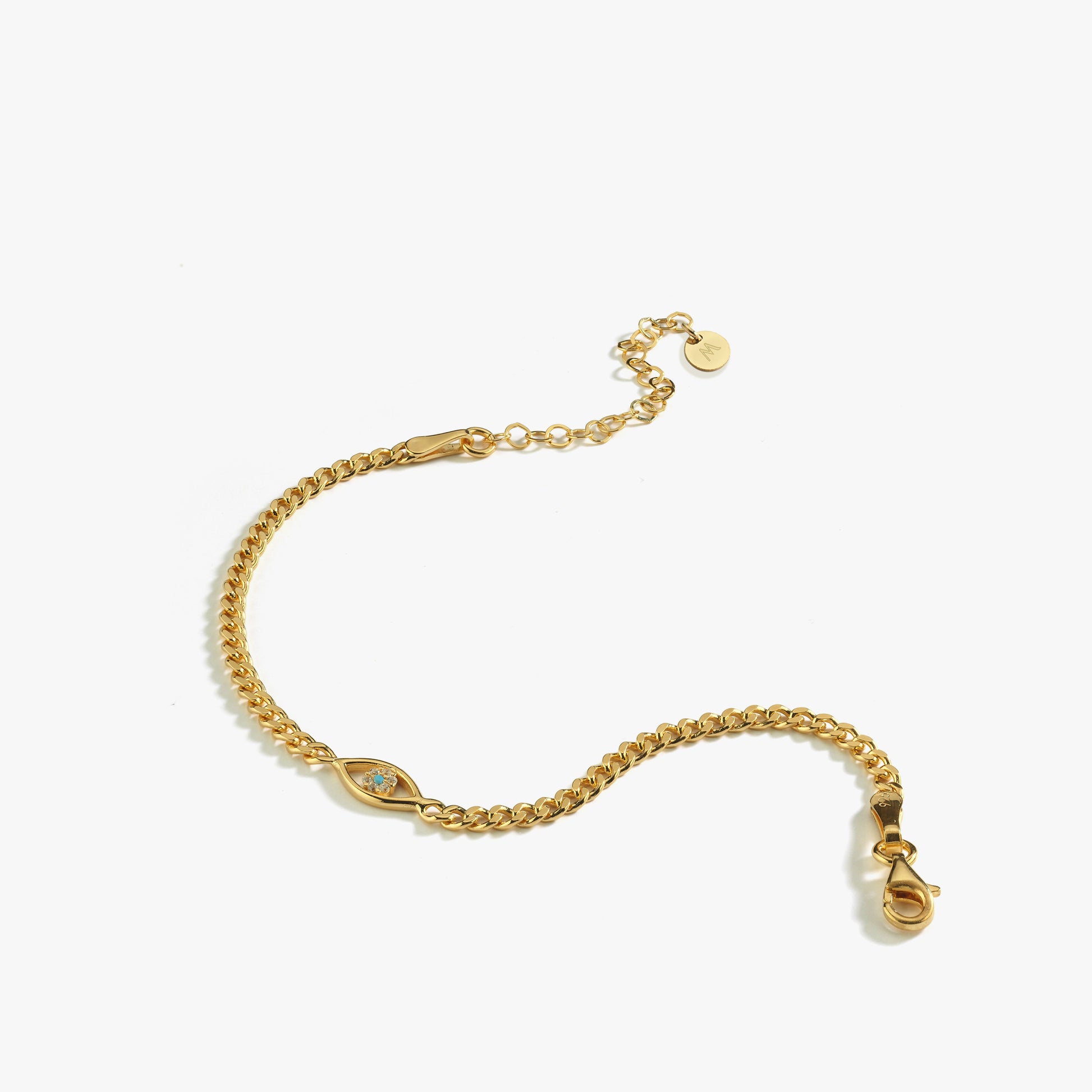 Evil Eye Curb Chain Bracelet | 18K Gold Vermeil