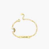 Personalized Rainbow Baby Gold Bracelet | 14K Solid Gold